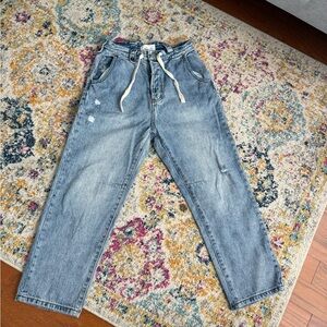 One Teaspoon blue denim jeans with drawstring waist. Size 27